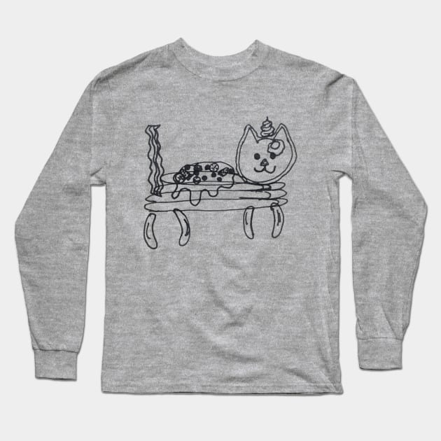 Badly Drawn Cat Long Sleeve T-Shirt by Art by Bronwyn